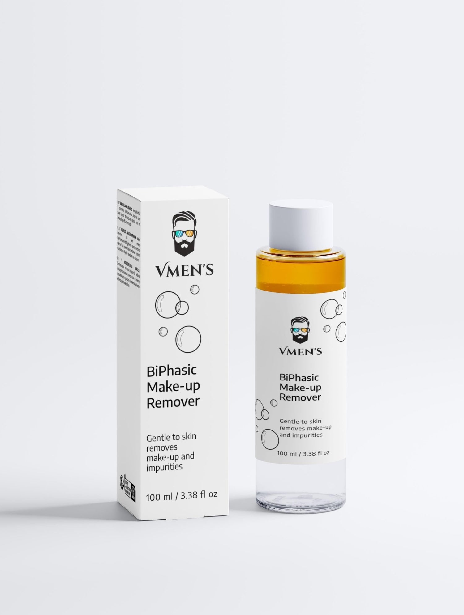 BiPhasic Make-Up Remover for Men - Gentle, Vegan, & COSMOS Certified - Vmen's