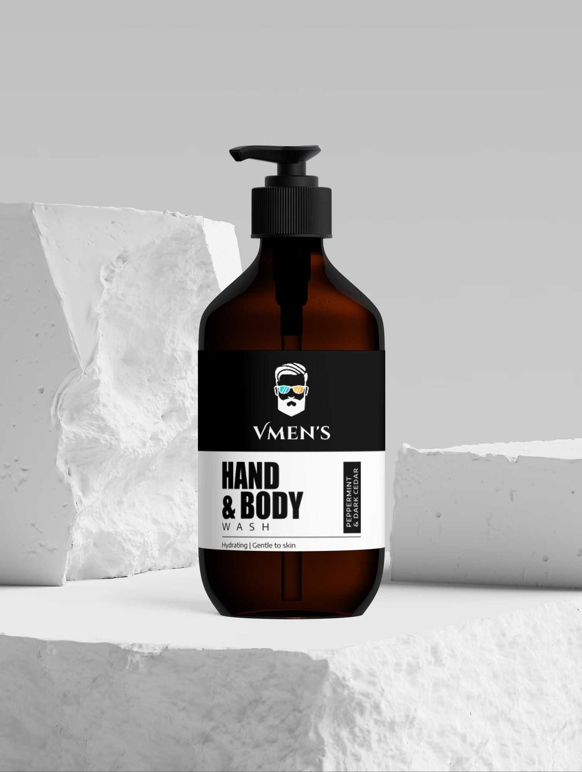 Detergente mani e corpo da uomo alla menta piperita e al cedro scuro