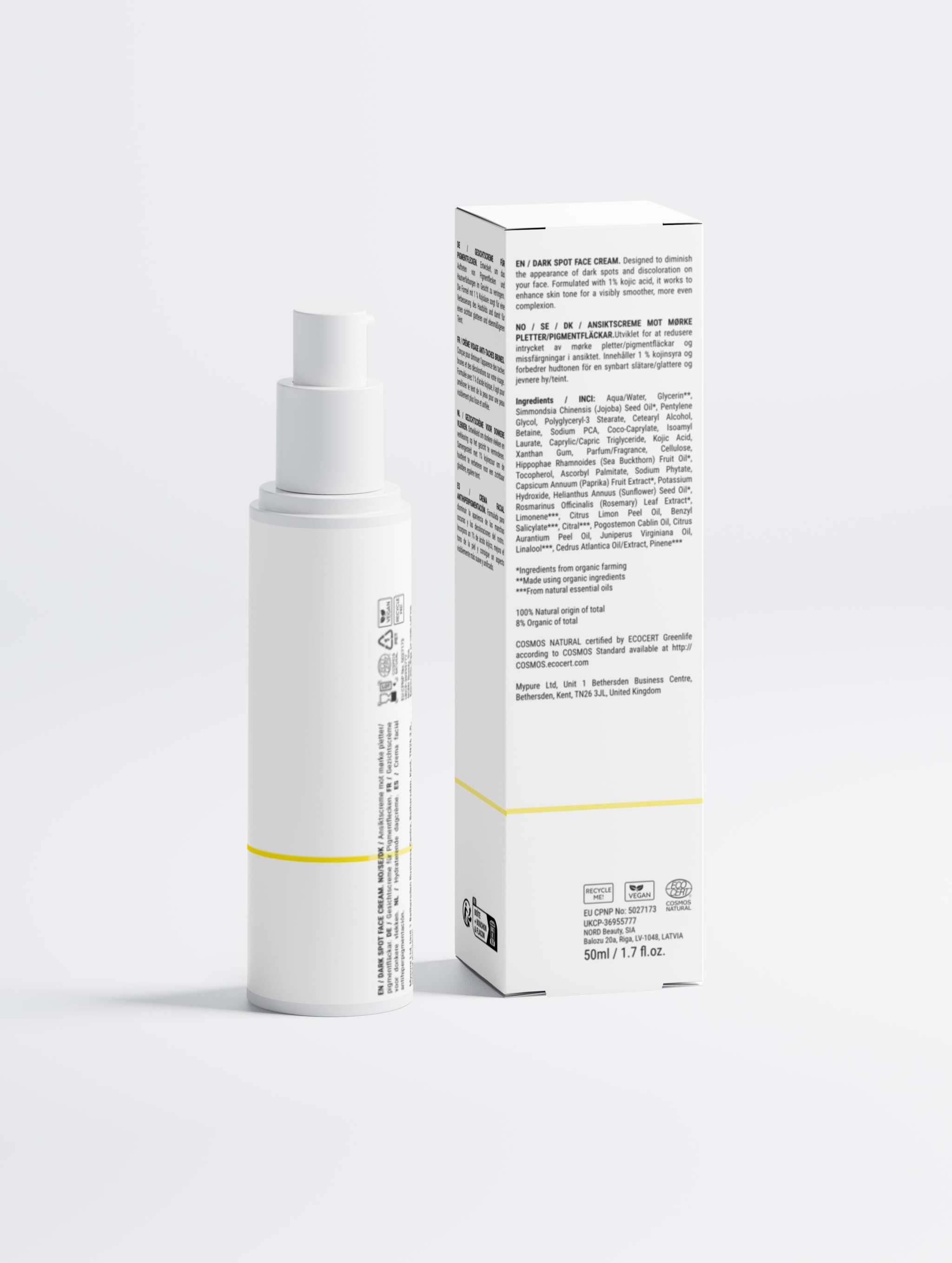 Dark Spot Face Cream with Kojic Acid for Men