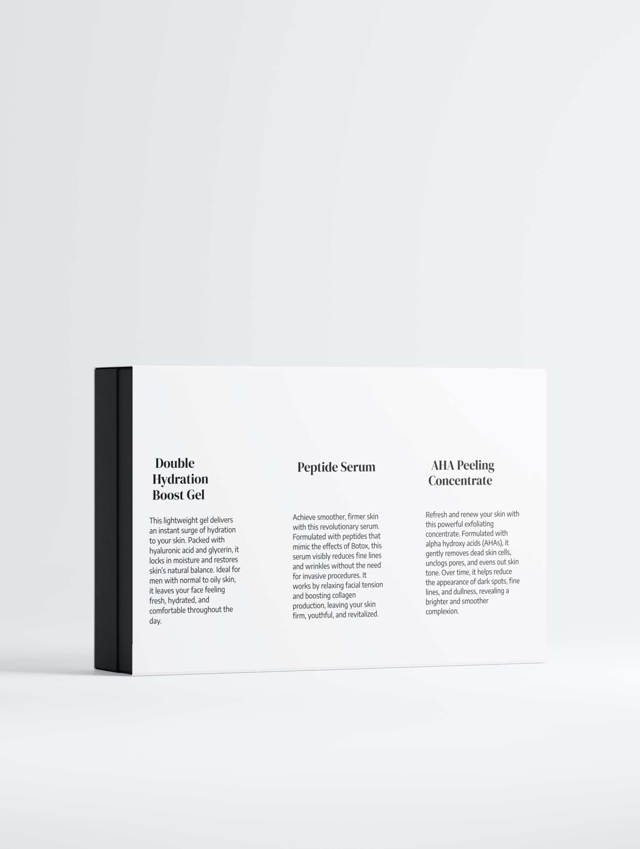 Product packaging with text on a white background