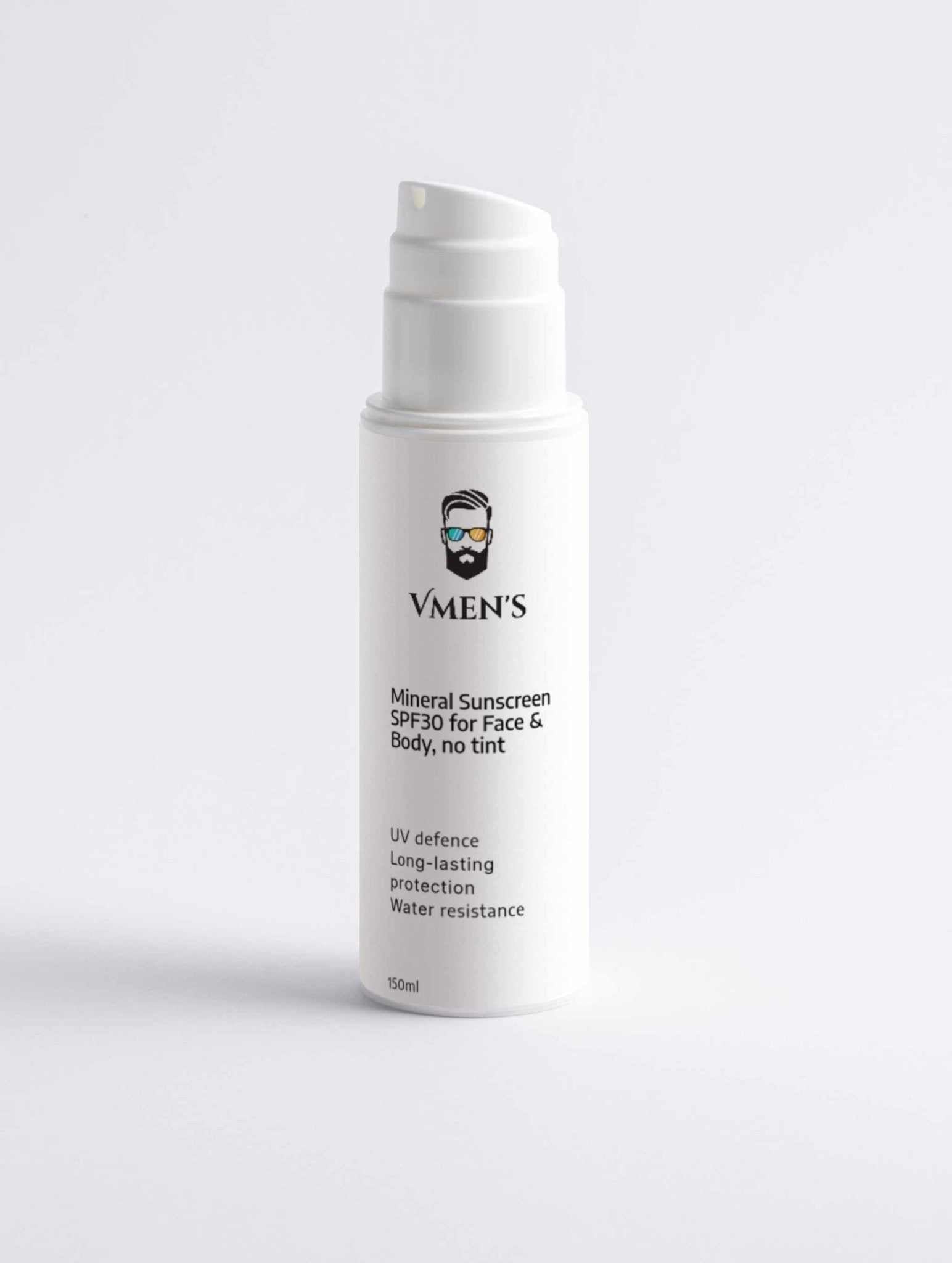 Mineral Sunscreen SPF30 for Face & Body, no tint - Vmen&