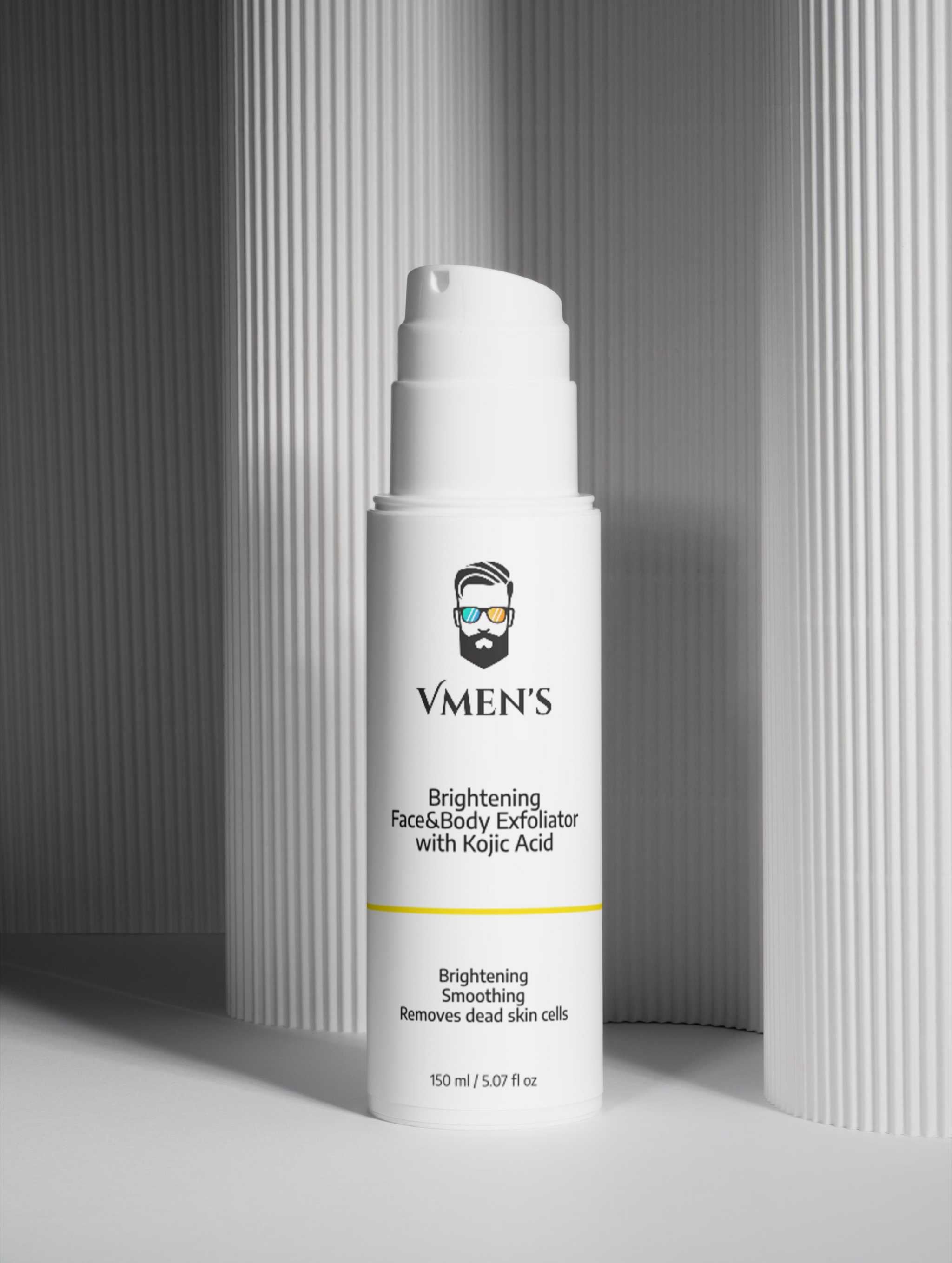 Vmen’s Brightening Face & Body Exfoliator with Kojic Acid