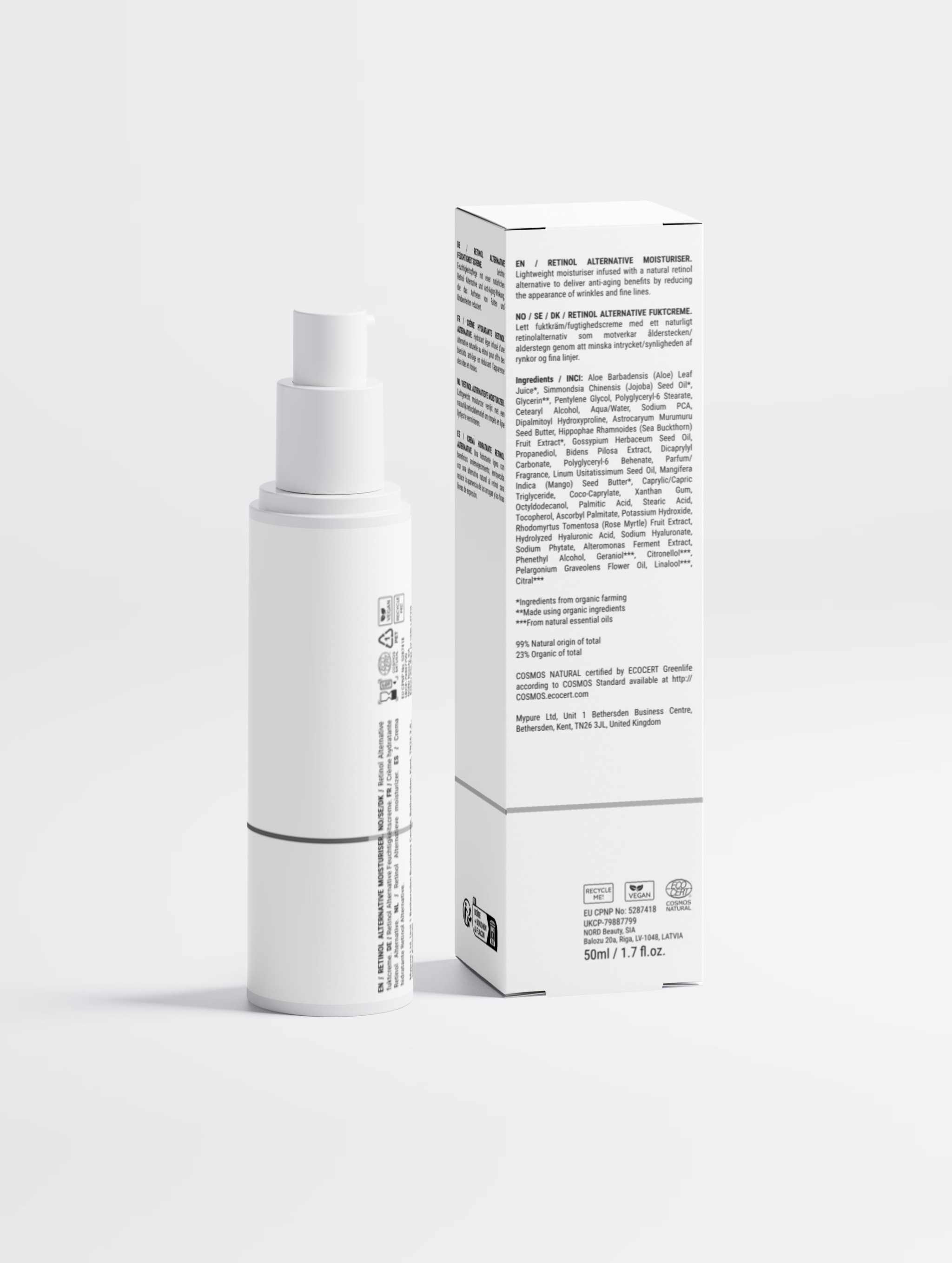 Retinol alternative moisturiser for men with hydrating natural ingredients