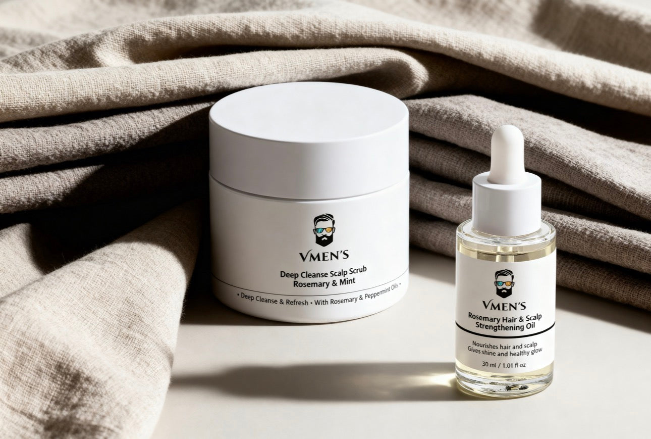 Scalp Detox Routine for Men: Scrub + Rosemary Oil | VMEN’S