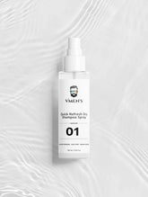Quick Refresh Dry Shampoo Spray bottle with soft light reflections