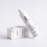 VMEN’S Oil-Free Hydrating Gel for Men, 50 ml white pump bottle angled against its matching box.