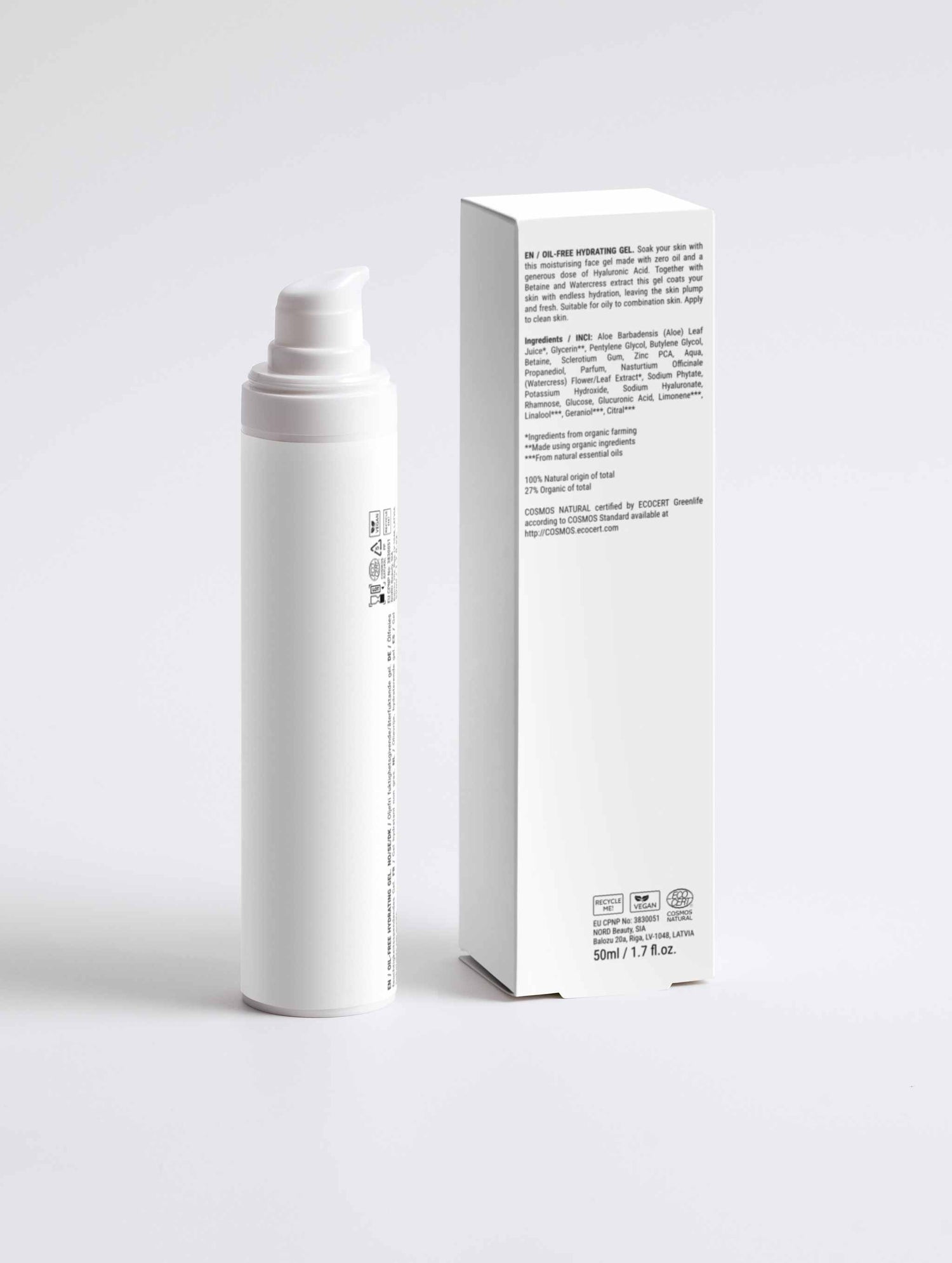 Hydratační gel pro muže bez oleje — bílý