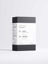 Back of the VMEN’S Shiny Hair Duo box listing the Moisture Care shampoo and conditioner.