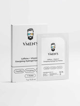 VMEN’S Caffeine + Vitamin C Energizing Hydrogel Eye Patches box and sachet