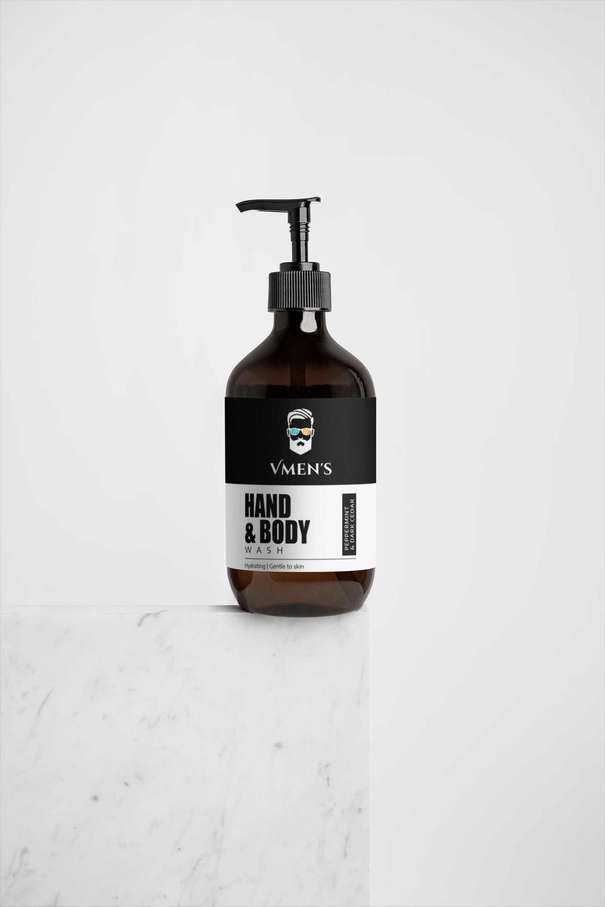 Detergente mani e corpo da uomo alla menta piperita e al cedro scuro