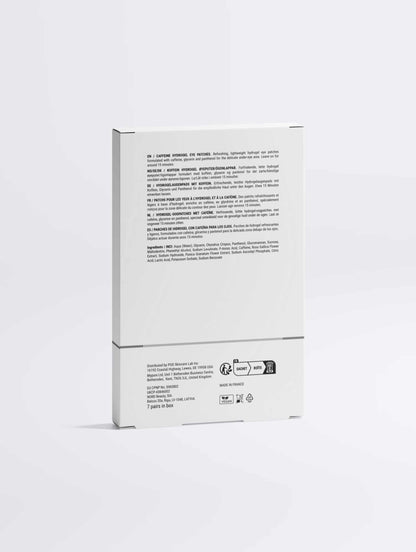Back of VMEN’S Caffeine + Vitamin C eye patches packaging with directions