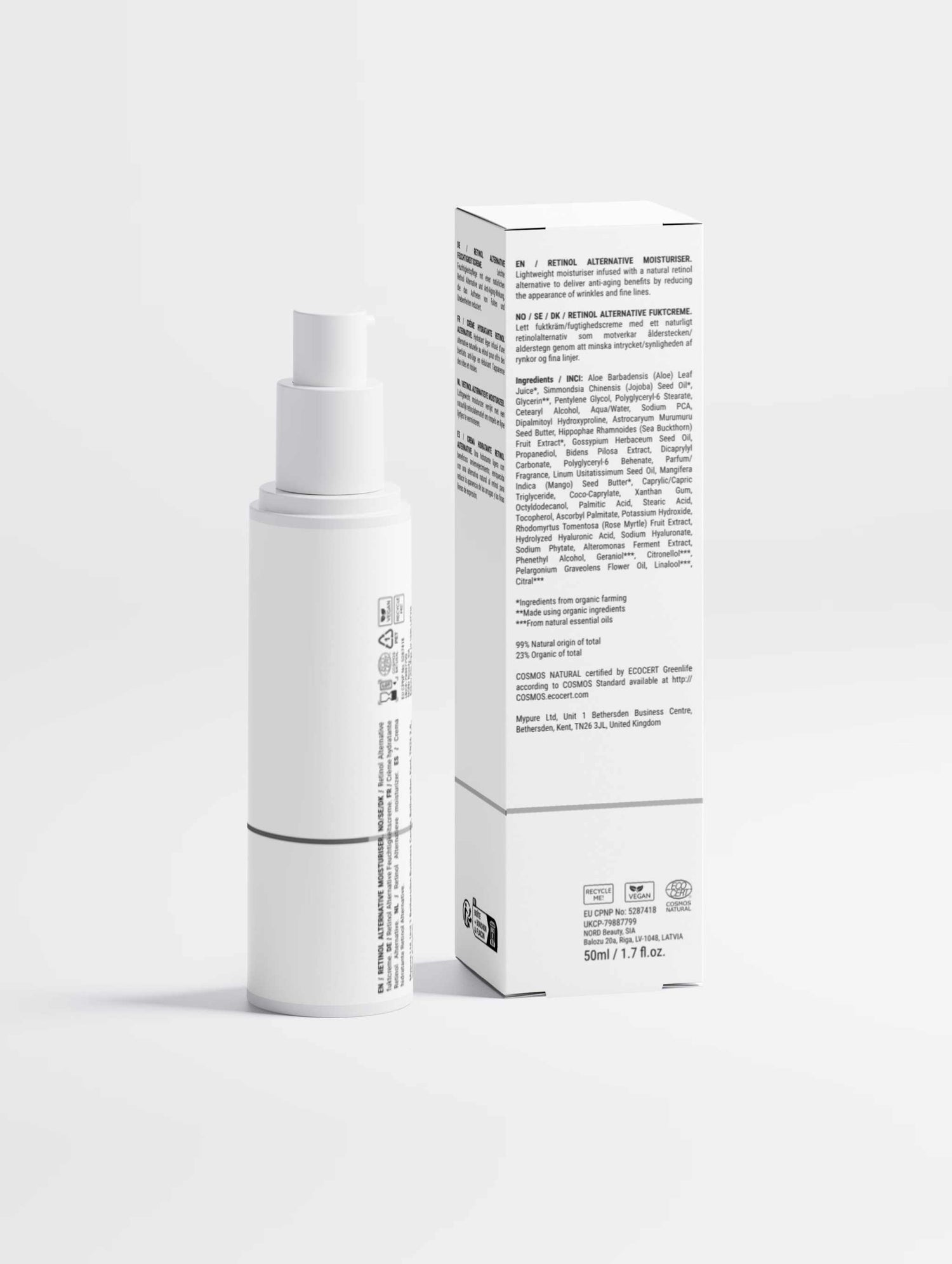Retinol alternative moisturiser for men with hydrating natural ingredients