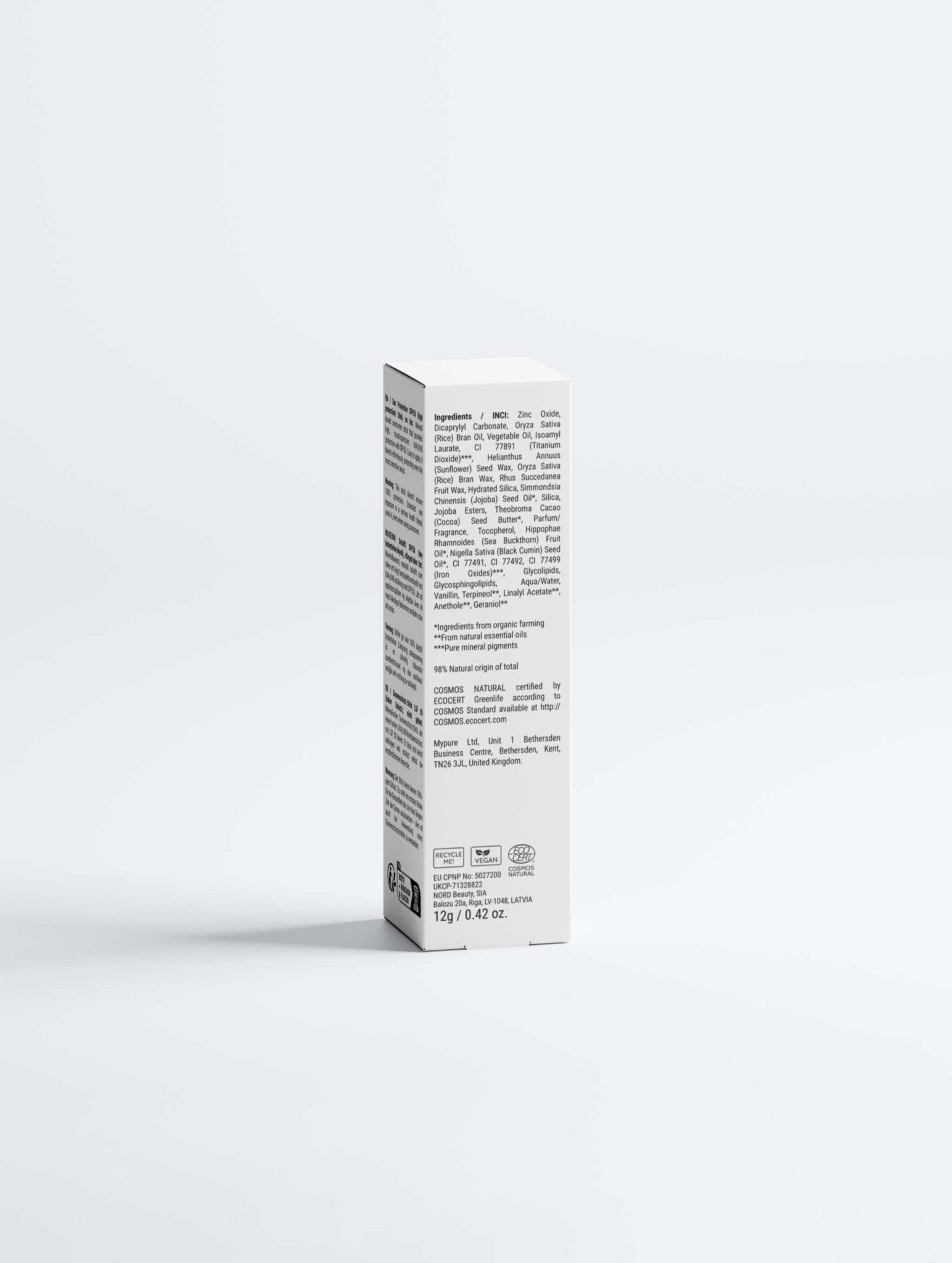 Sun Protection SPF50 Stick, NO TINT | Mineral Sunscreen for Men - Vmen&