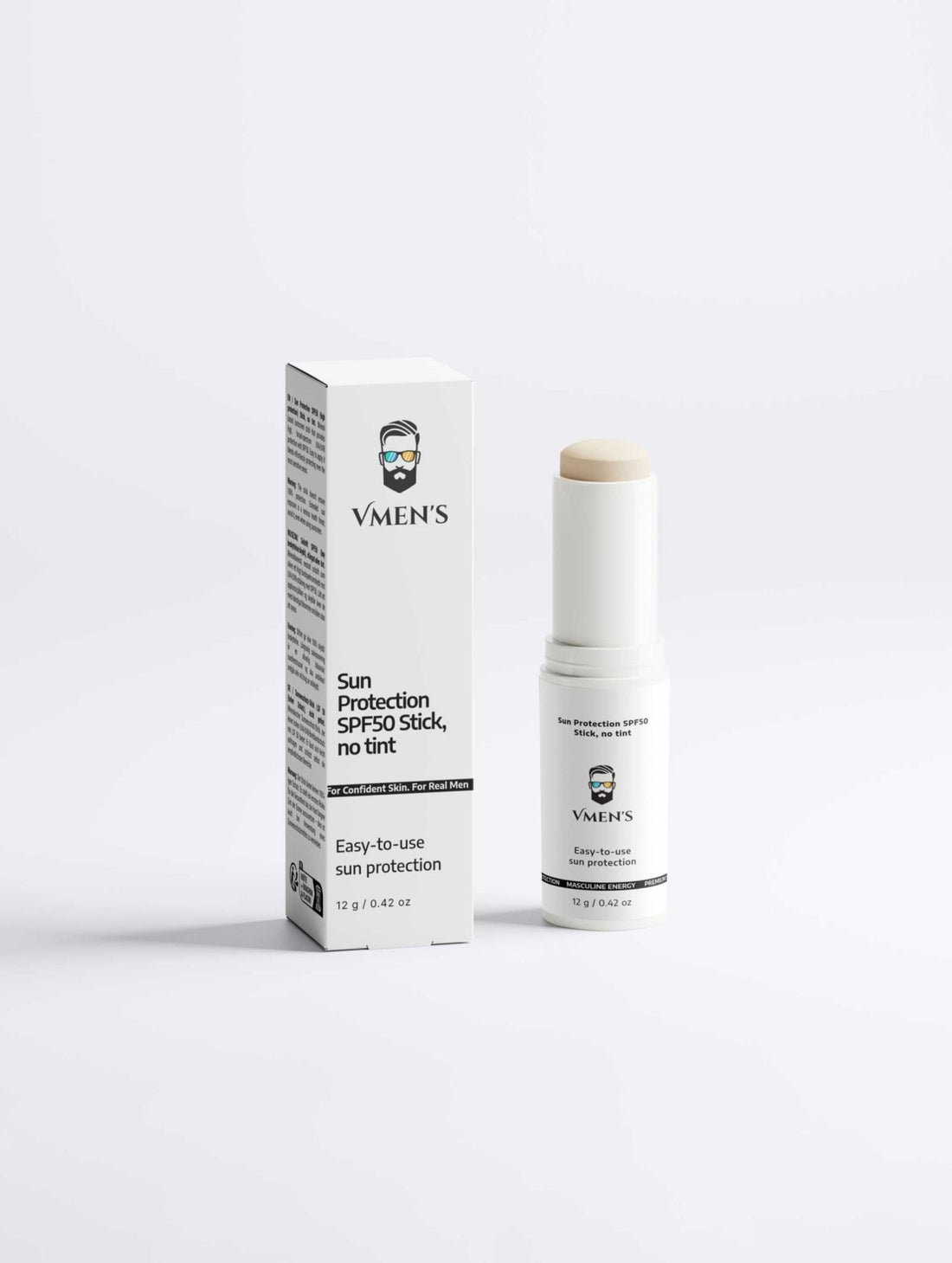 Sun Protection SPF50 Stick, NO TINT | Mineral Sunscreen for Men - Vmen&
