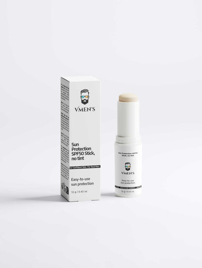 Sun Protection SPF50 Stick, NO TINT | Mineral Sunscreen for Men - Vmen&